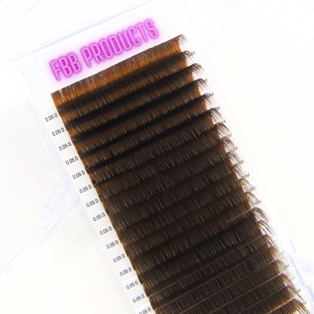 LIGHT BROWN LASHES - 20 ROWS