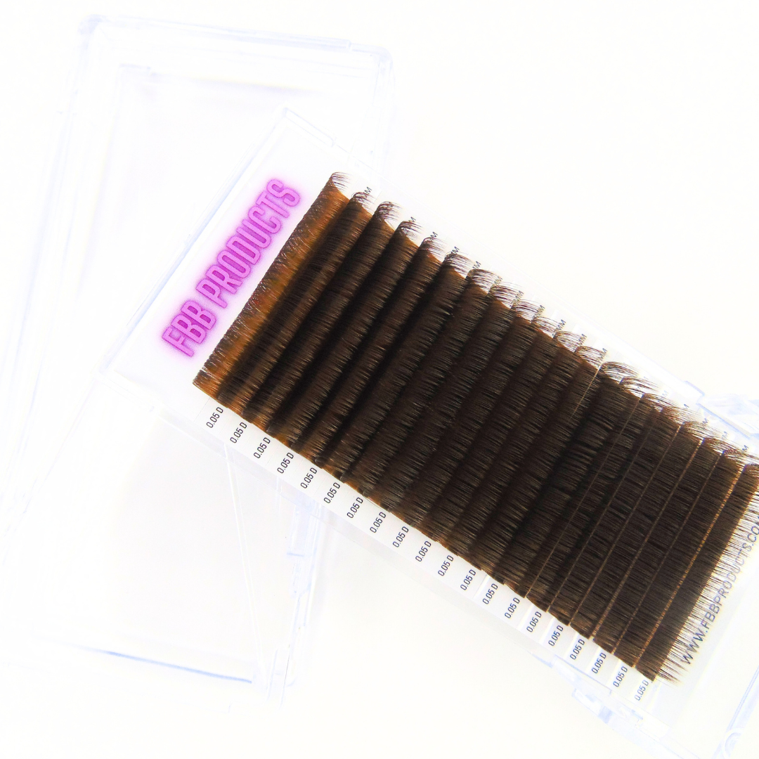 LIGHT BROWN LASHES - 20 ROWS